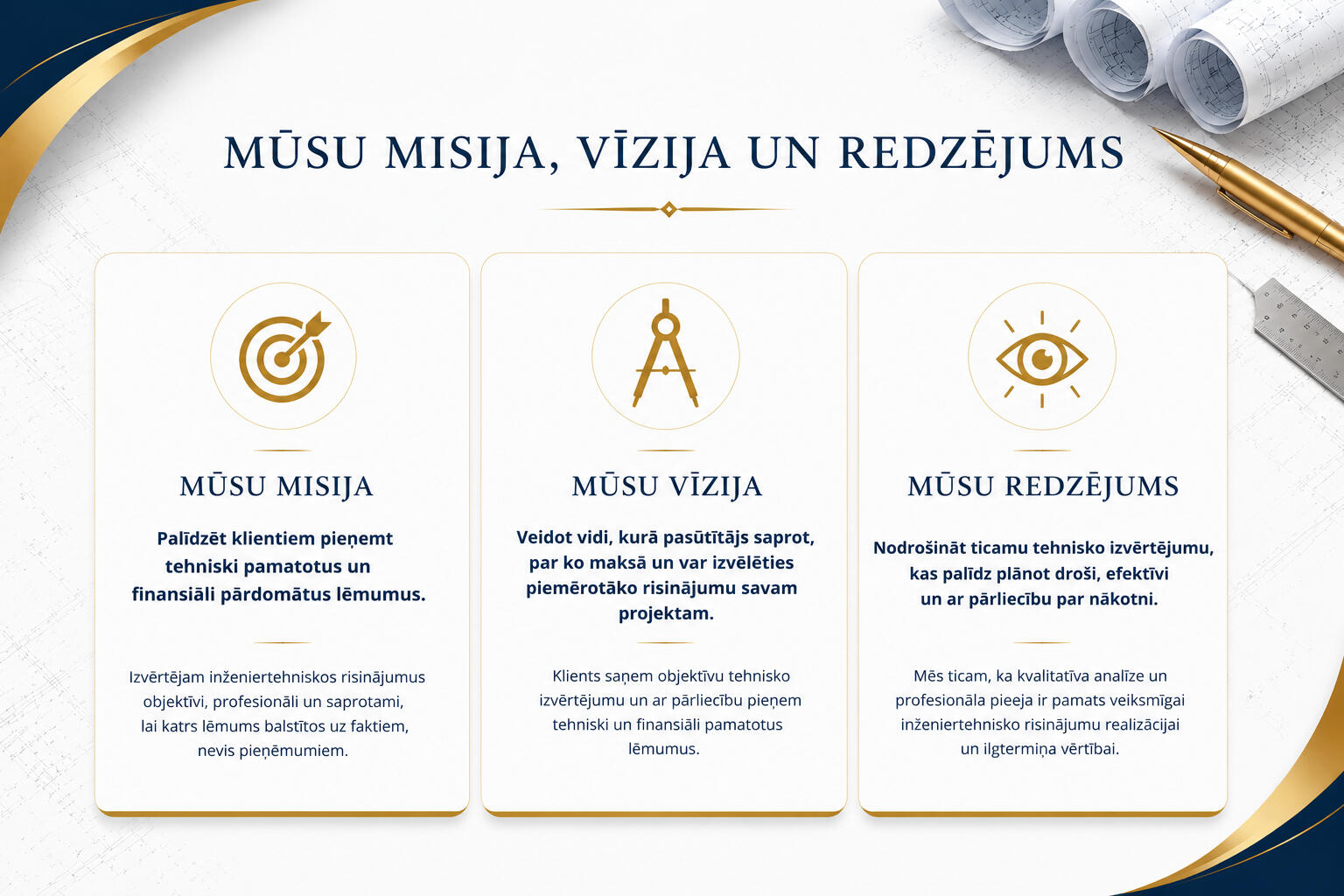 Veicam neatkarīgu tehnisko izvērtējumu un komercpiedāvājumu analīzi dažādām inženiertehniskajām sistēmām dzīvojamajos un komercobjektos.